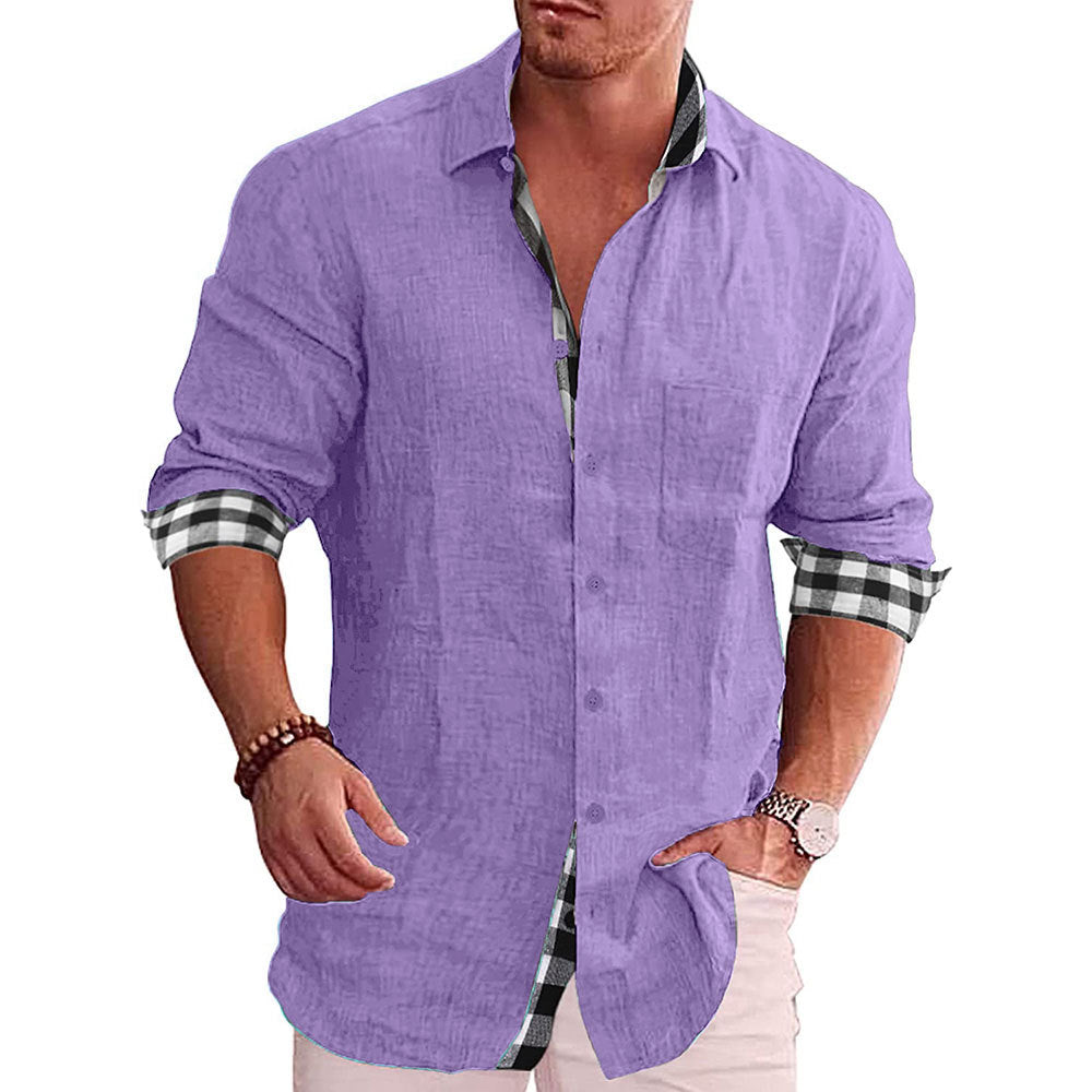 Men's Shirts Long Sleeve Fall Casual Linen Shirts 24