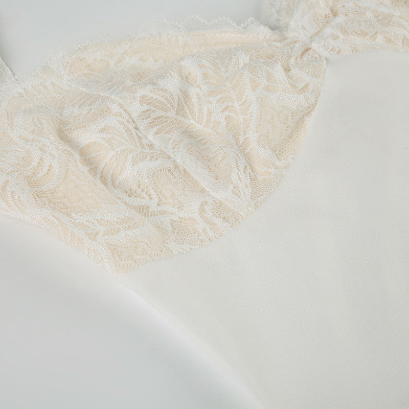 Women Lace Patchwork Sexy Backless Lace Sundress 24