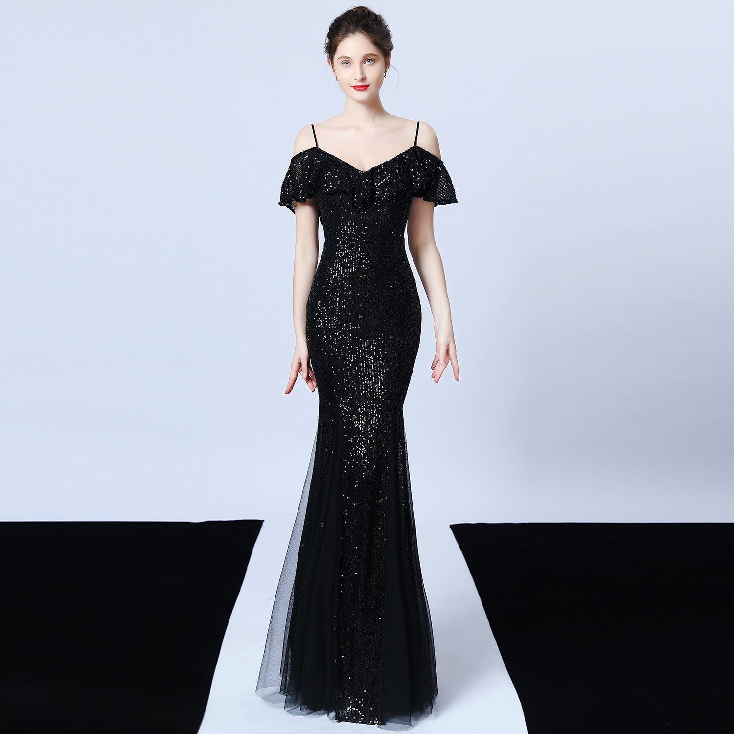 Long-Sleeve Slim Fishtail Wedding Dress Elegant Bridal Evening Gown 15