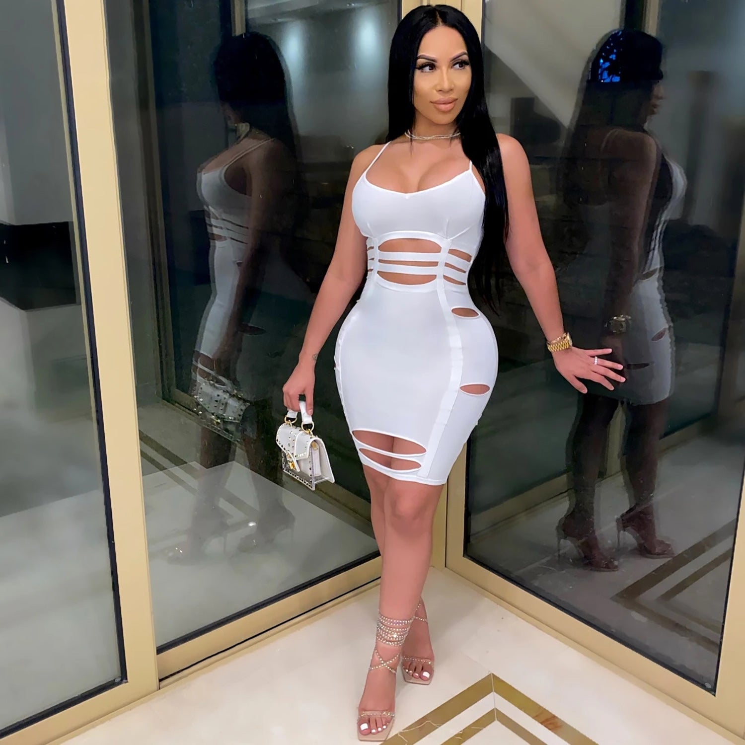 Women Cutout Halter Bodycon Dress 6