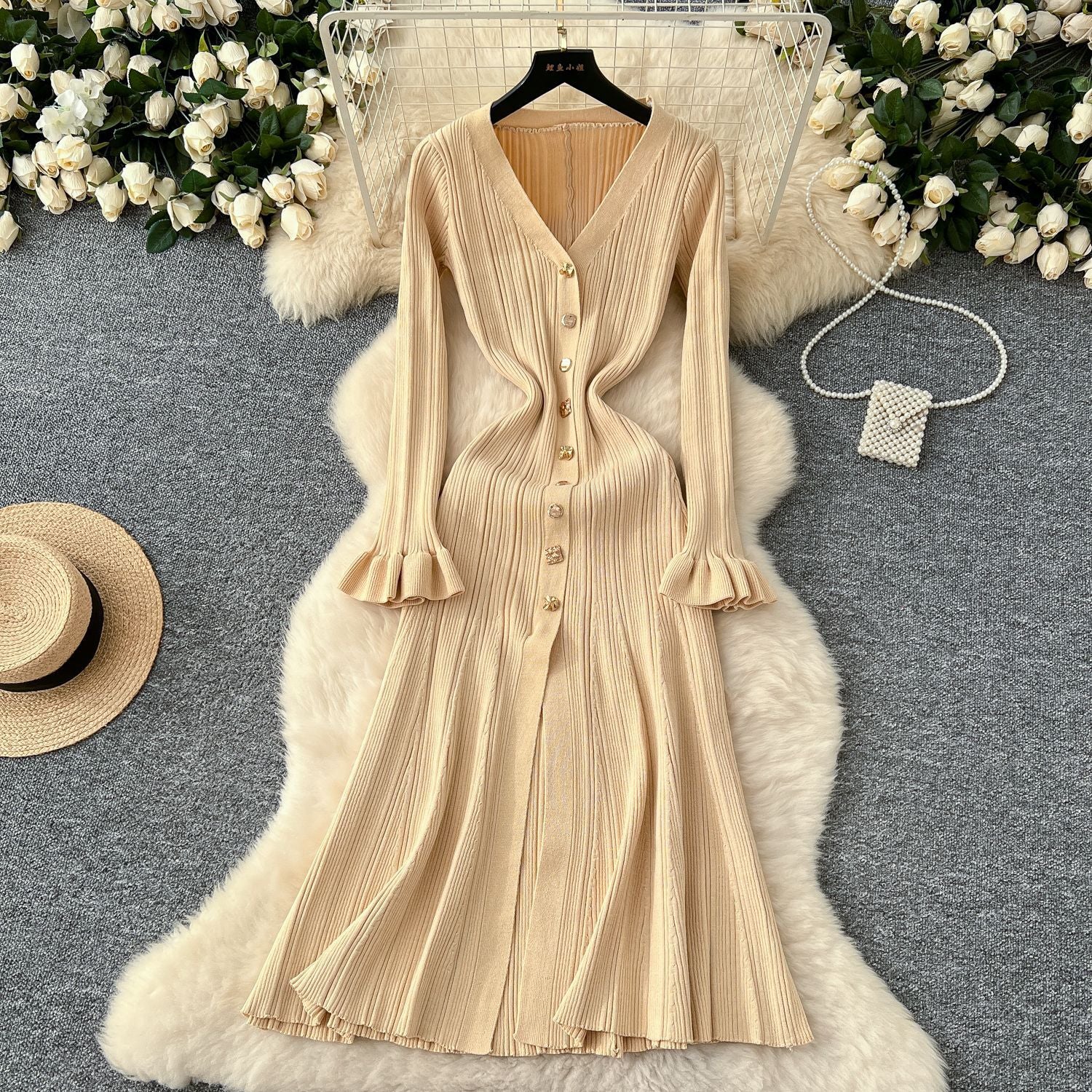 Women Fall/Winter Elegant Fishtail Knitting Dress 3