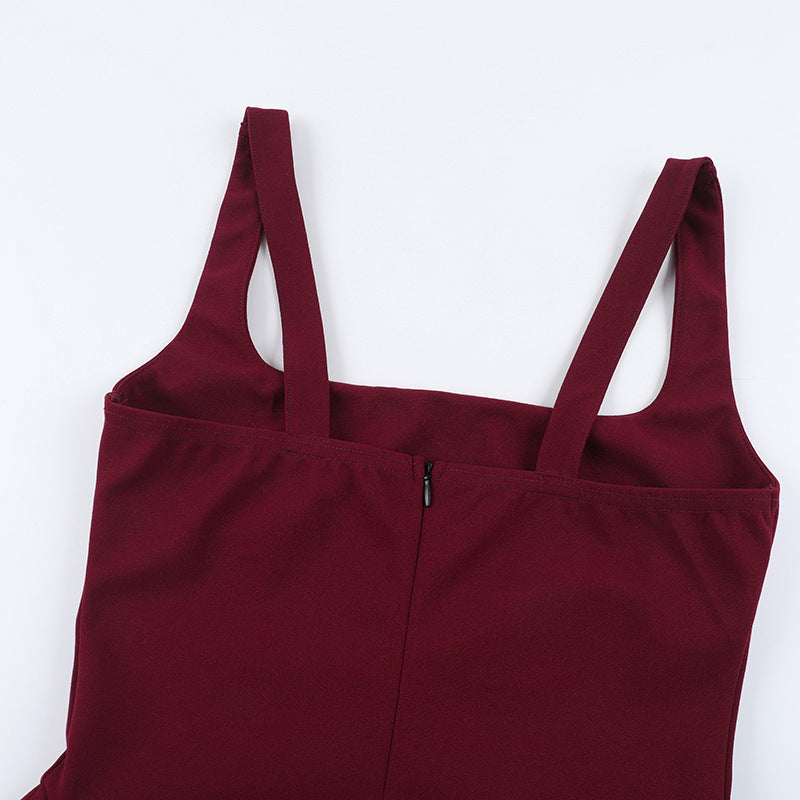 Women's Strapless Square Neck Sexy Low Back Slim Waist Chic Maxi Dress 17