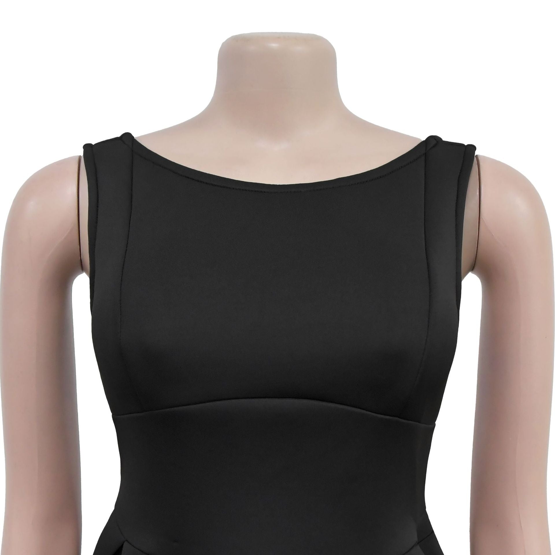 Fashionable women's Low Back retro sleeveless Backless A-line long dress 16