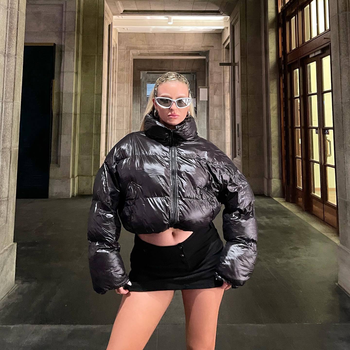 Autumn Winter Street Short Cotton-Padded Jacket Stand Collar Casual Zipper Coat