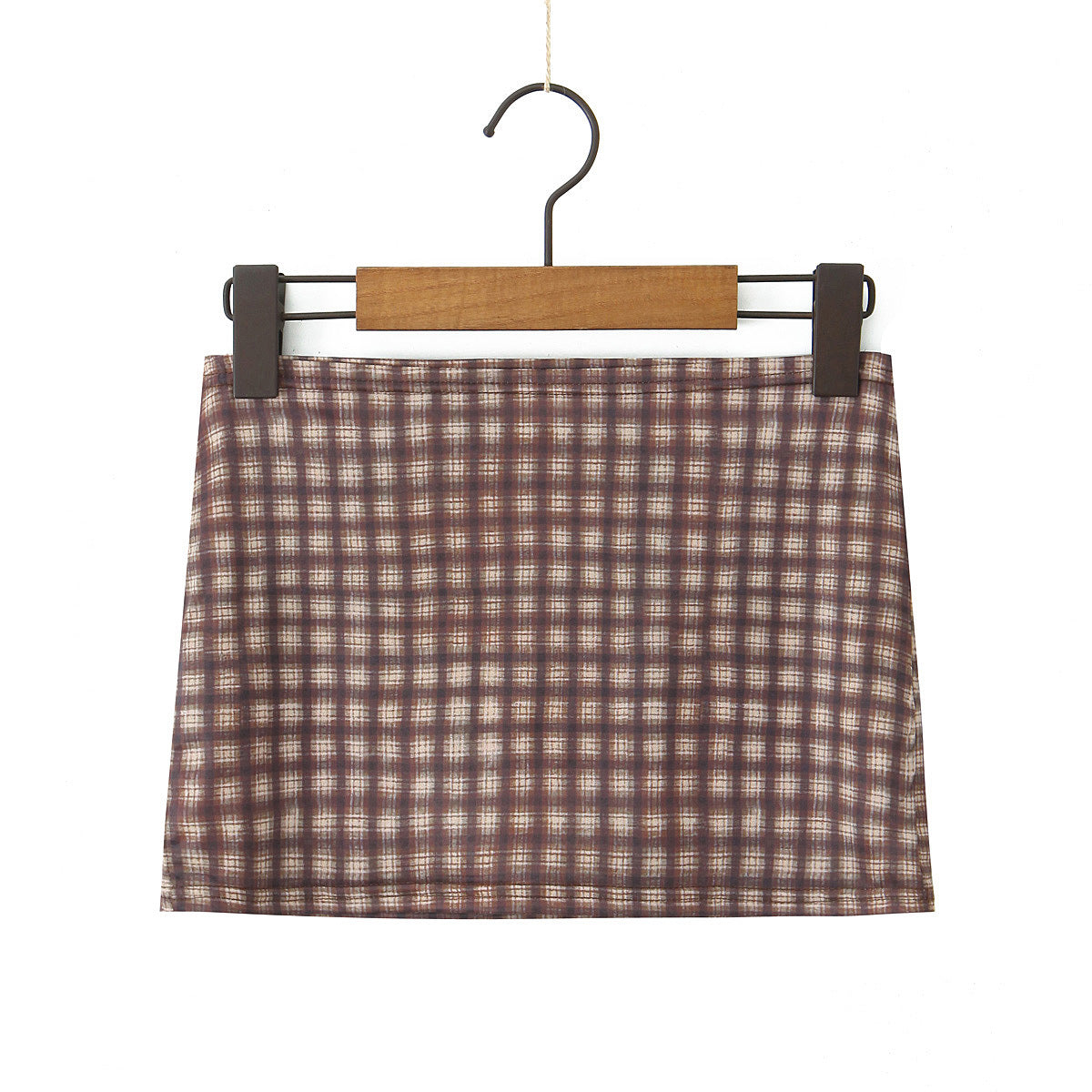 Cami Top and Low-Waist Bodycon Skirt Plaid Lace Patchwork Set 19