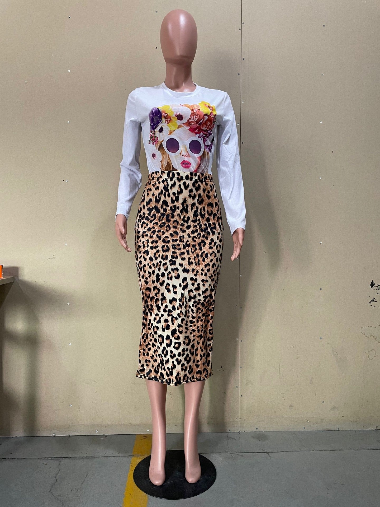 Women Casual Leopard Print Skirt 9