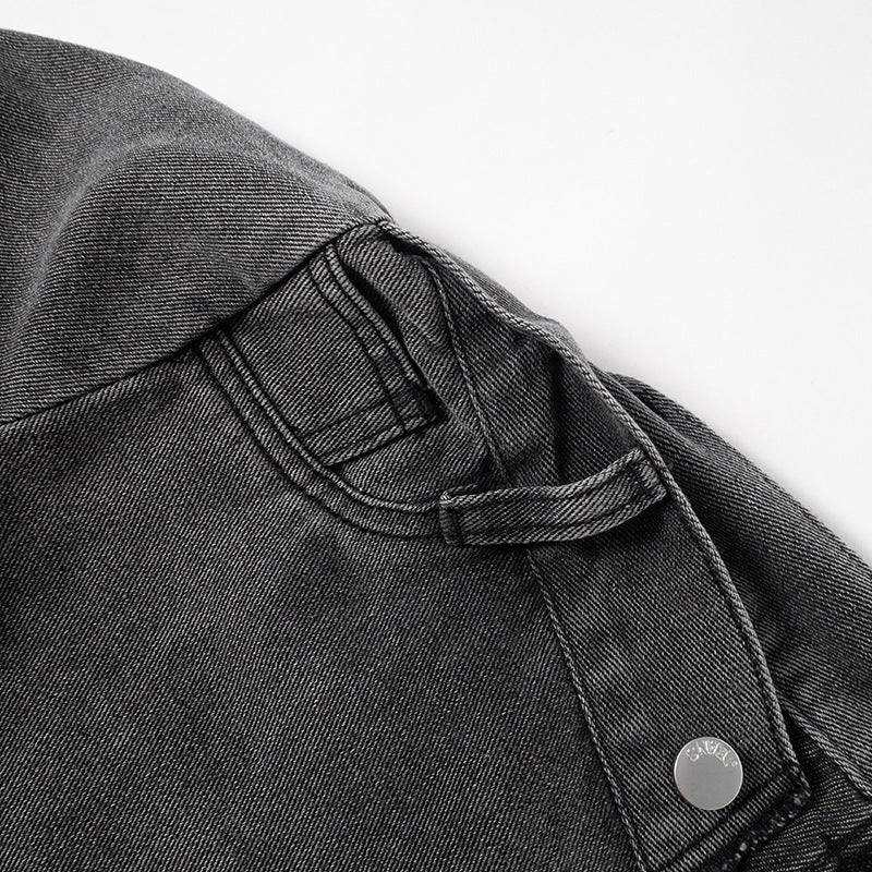 Women Autumn Solid Casual Button Zipper Denim Pleated Skirt 20