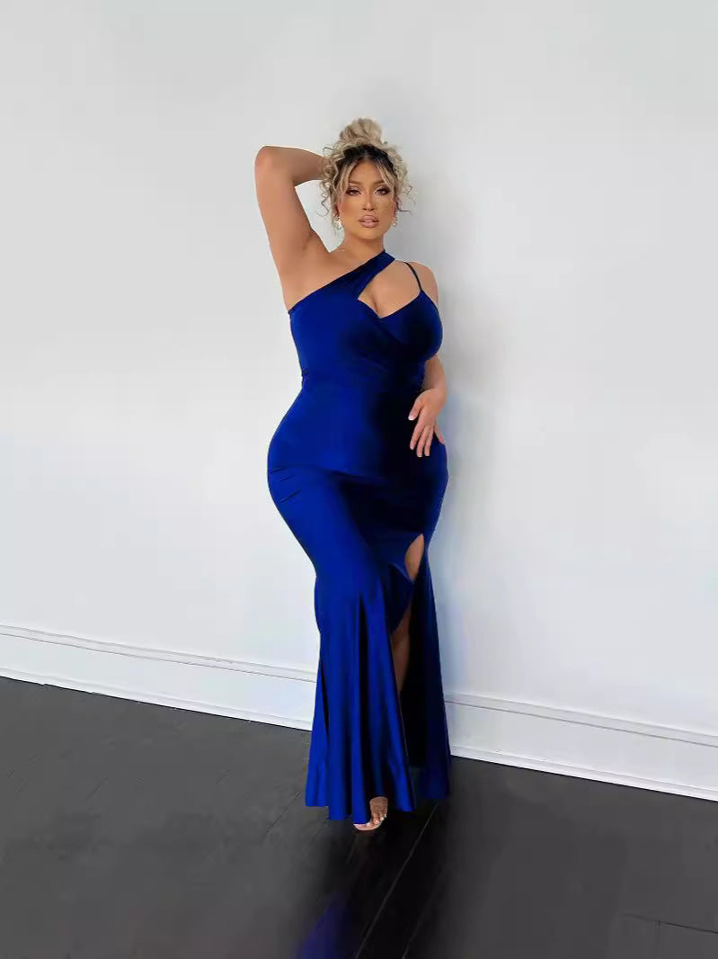 Women's Summer Slash Shoulder Strap Evening Dress 6