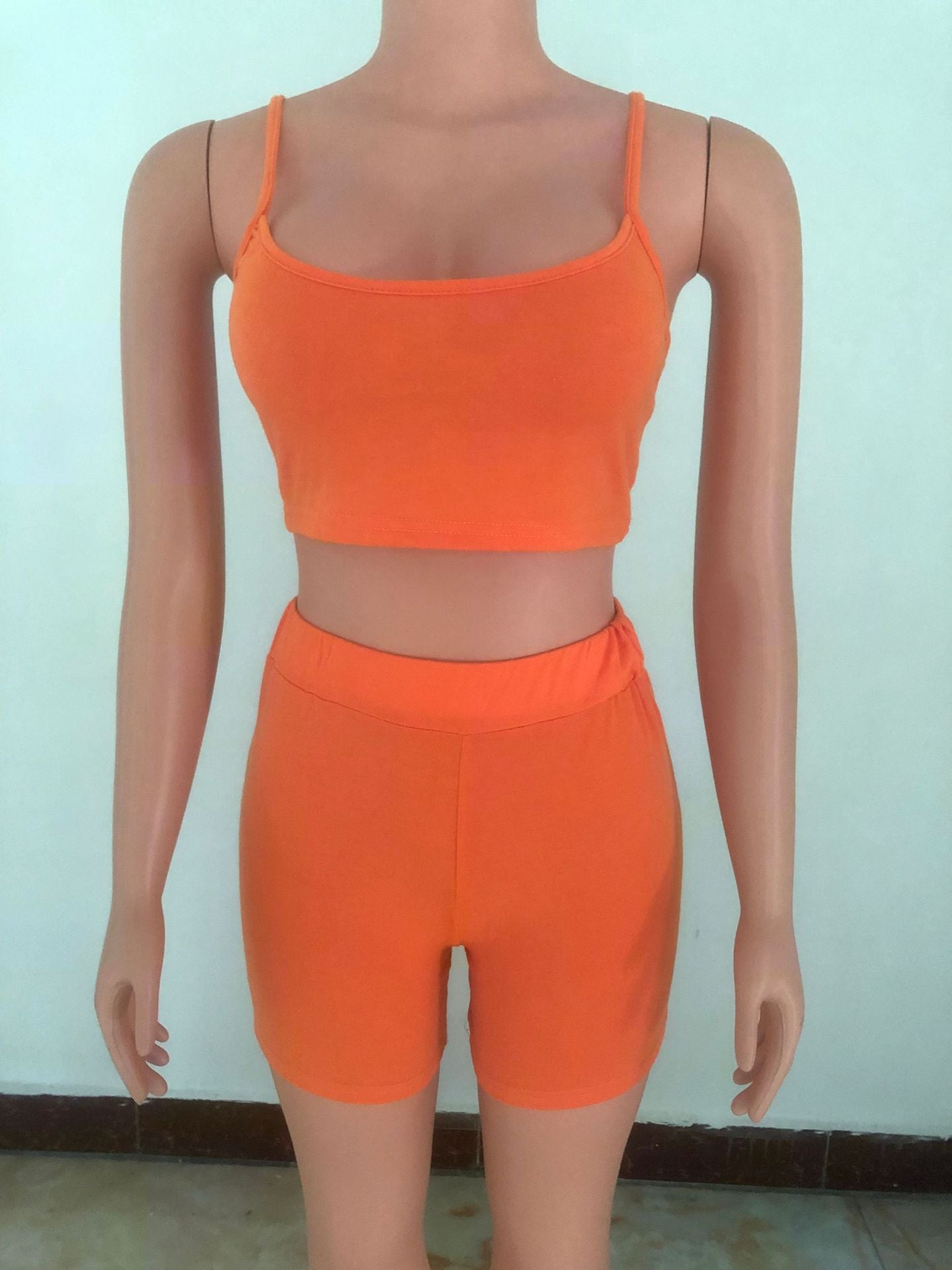 Women's Fashion Summer Sexy Crop Camisole Shorts Two Piece Set 28