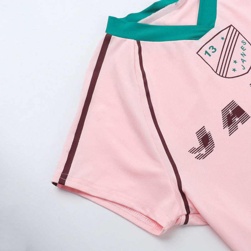 Summer Printed Short Sleeve Slim Streetwear Shorts & Casual Sports Yoga T-shirt Set 6