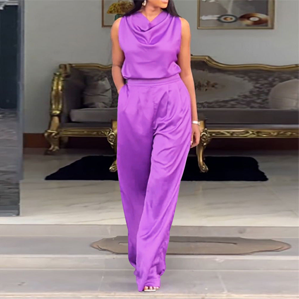 Women Sleeveless Top and Pant Casual Two-piece Set