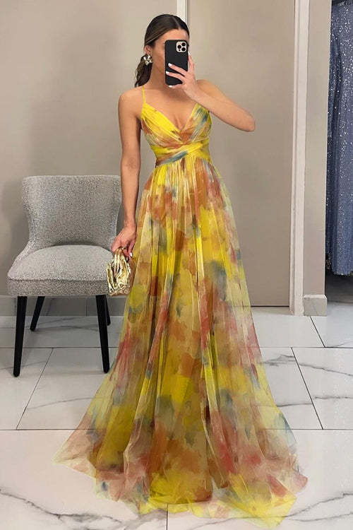 Women spring and summer mesh print holiday casual party strap dress 11