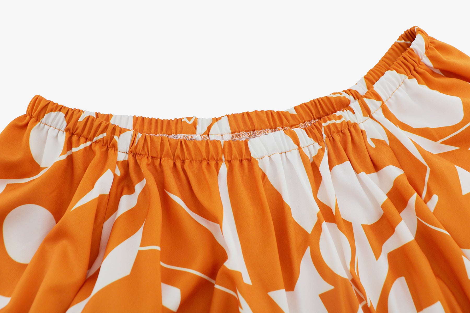 Sexy Off Shoulder Puff Sleeve Printed Casual Fashion Swing Chic Dress 26