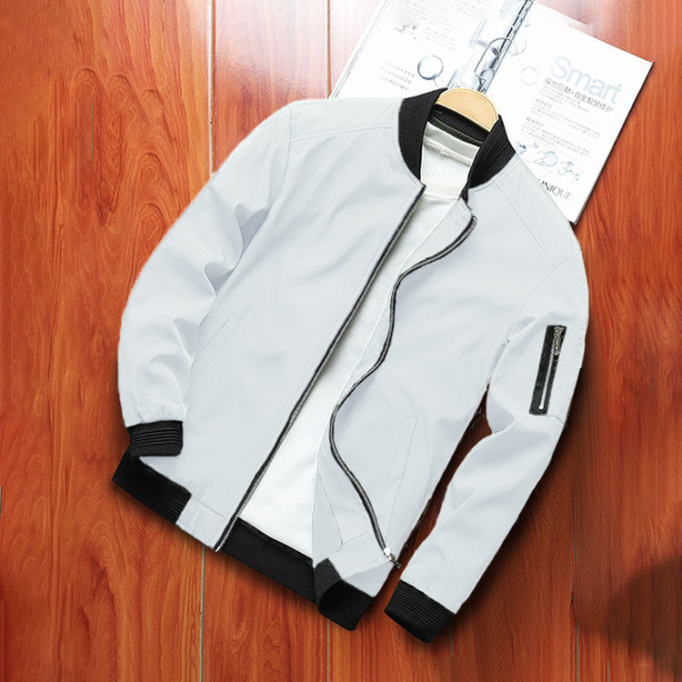 Men's Casual Zip Stand Collar Jacket