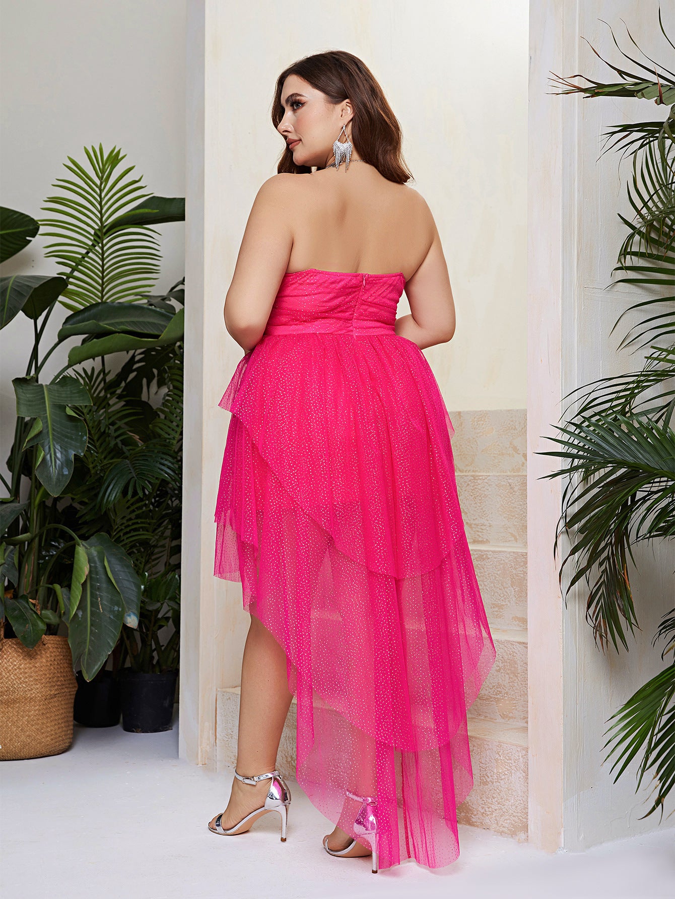 Women's Sexy Strapless Tutu Sweet Plus Size Party Dress 5