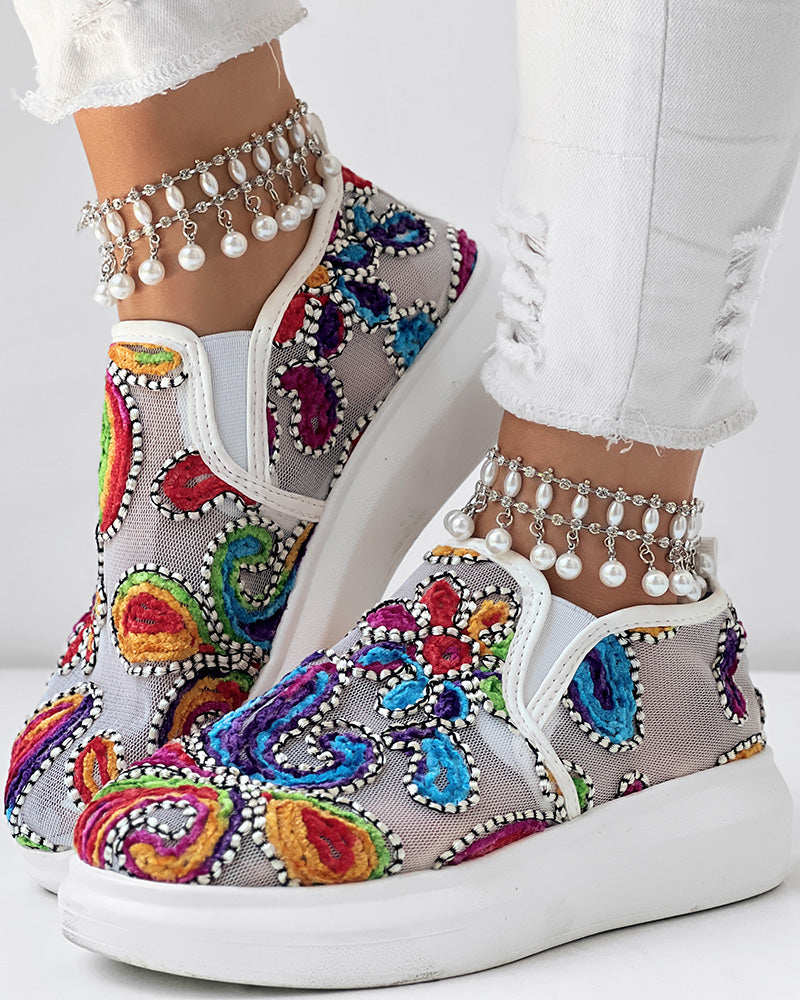 Multi-Color Mesh Platform Casual Flat Shoes 4