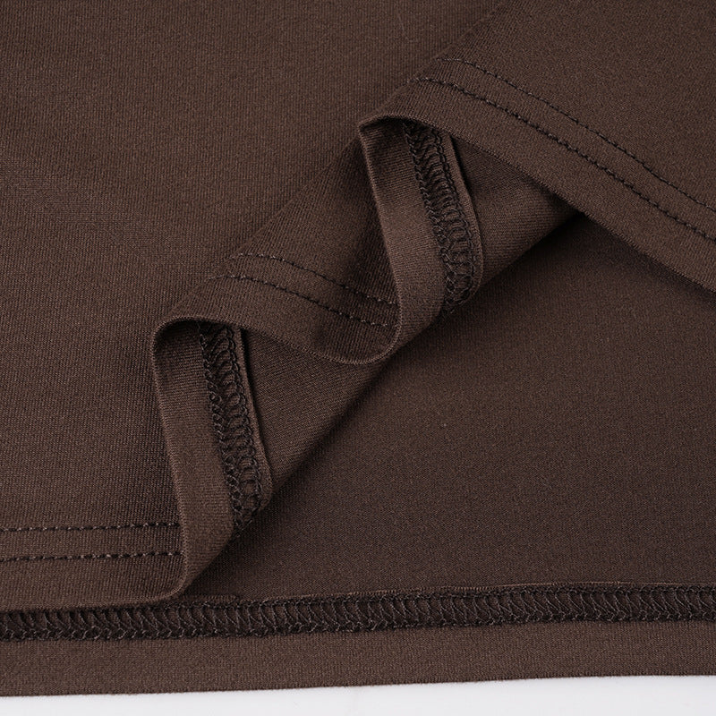 Women American-Style V-Neck Ethnic Ribbon Contrast Color Patchwork irregular pleated Halter Neck dress 17