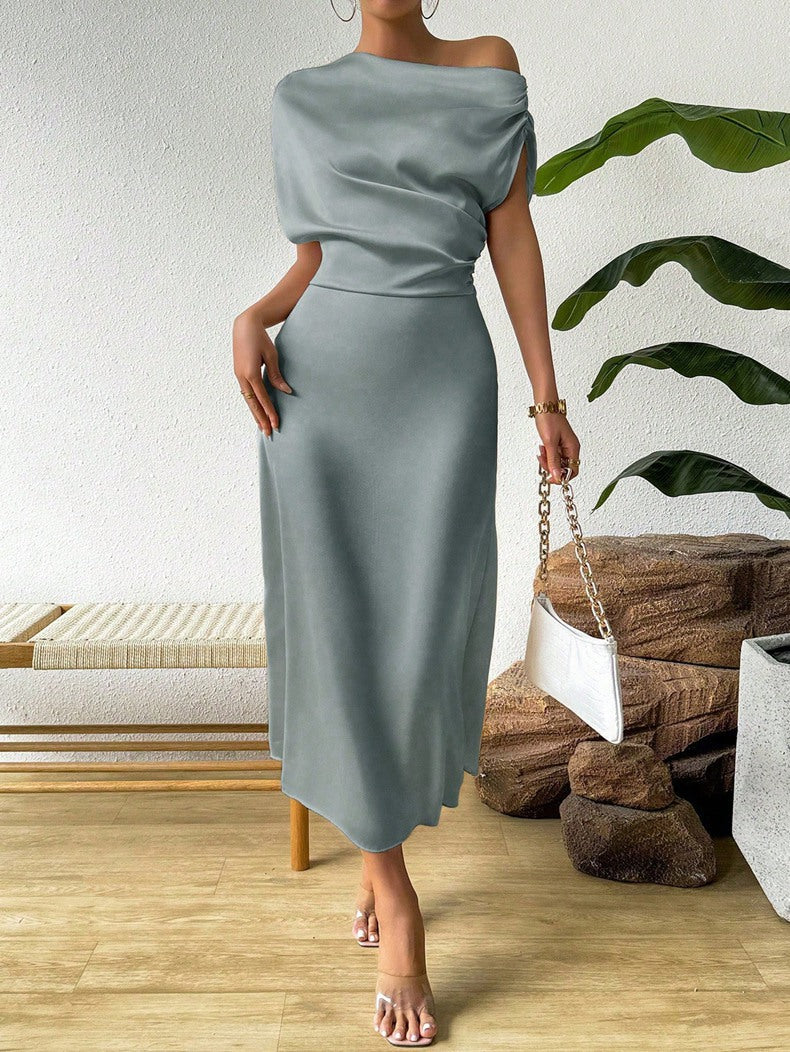 Women Summer Satin Maxi Dress 18