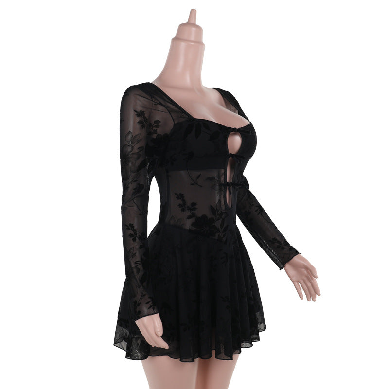 Women Sexy Hollow Mini Bodycon Dress 8