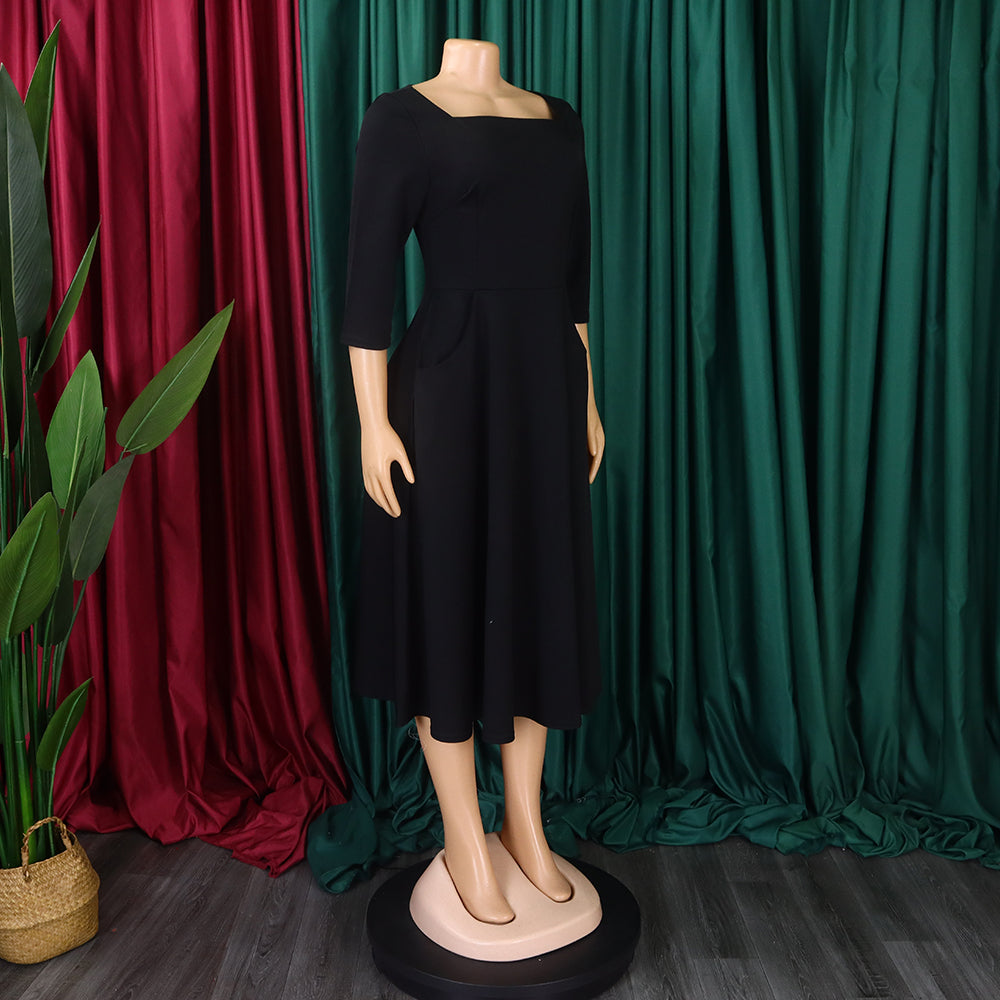 Women Autumn and Winter Pocket African Dress 14