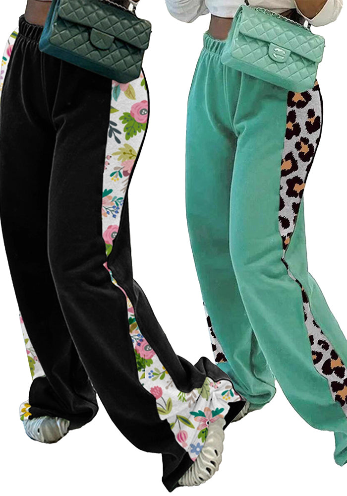 Women Fall/Winter Printed Patchwork Casual Sport Pant