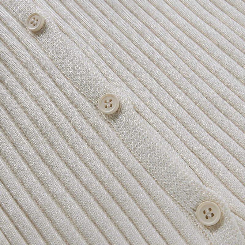 Women knitting fur collar sexy long-sleeved cardigan sweater jacket 8