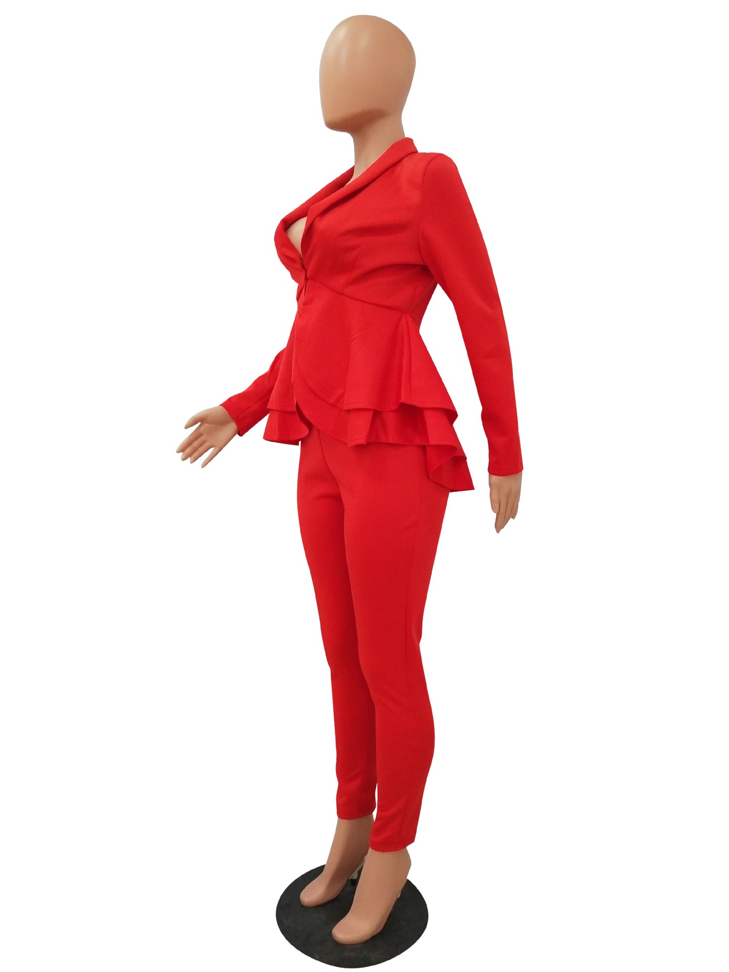 Fashion Ruffle Career Suit Casual Two Piece Set 31