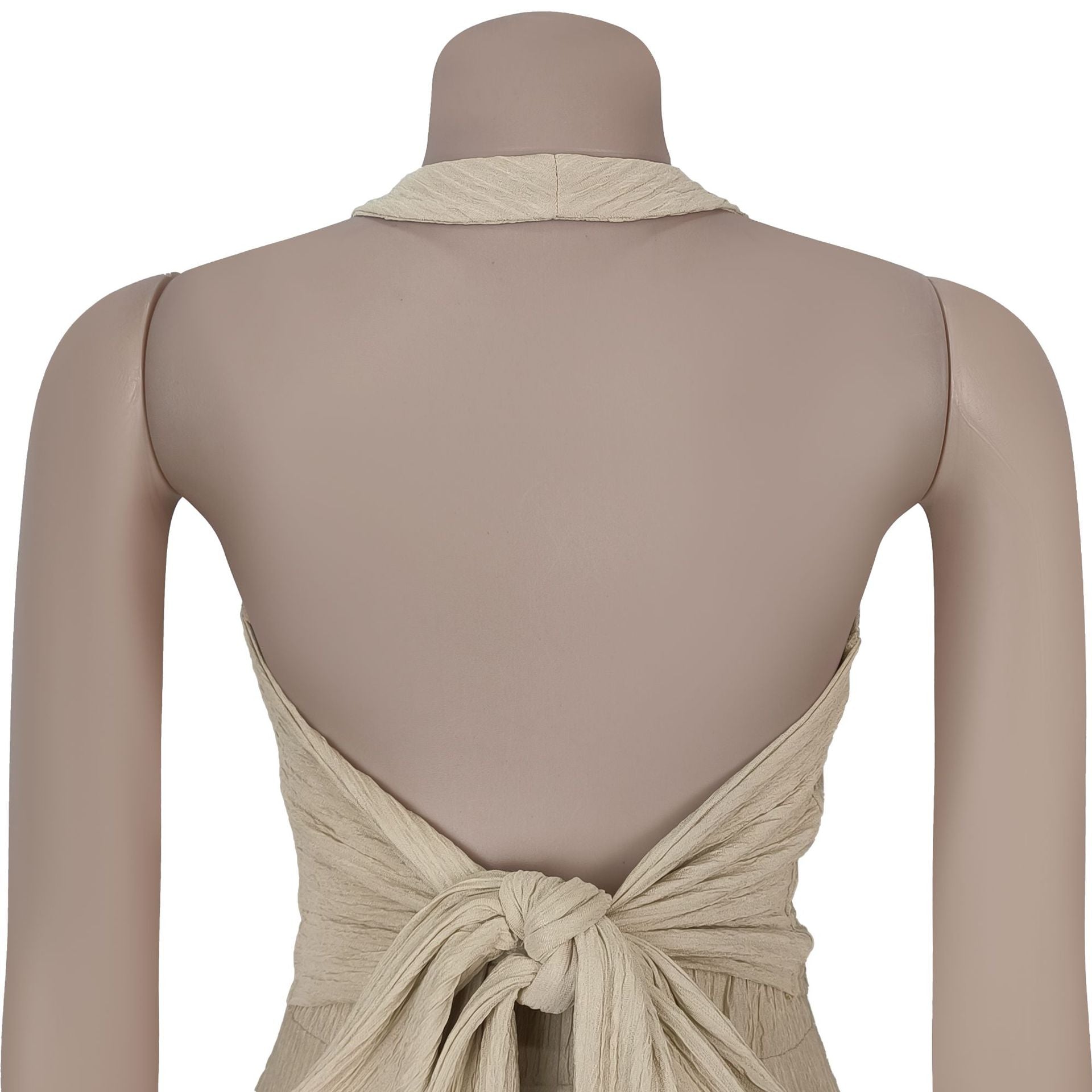 Fashion Women's Casual Halter Neck Lace-Up Top & Pants Two-Piece Set 23