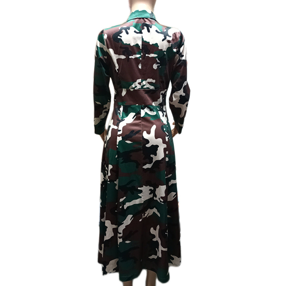 Camouflage Print Trench Coat 7