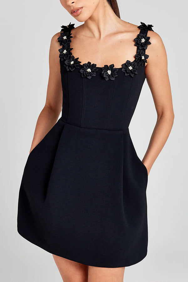 Spring Summer Floral Strap Sleeveless A-Line Loose Casual Women's Dress 5