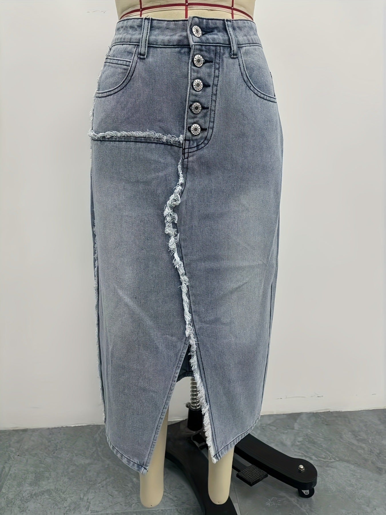 Women's Fashionable Slim Irregular Slit Denim Shorts 13