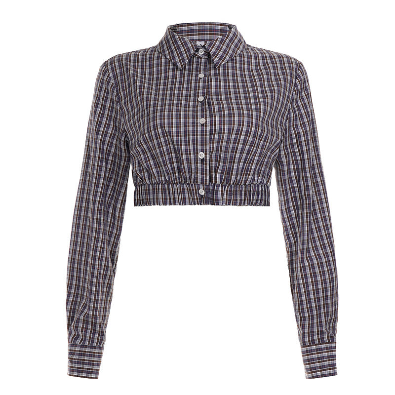 Women's Plaid Lace Trim Elastic Tie-Waist Trendy Woven Short Shirt Set 21