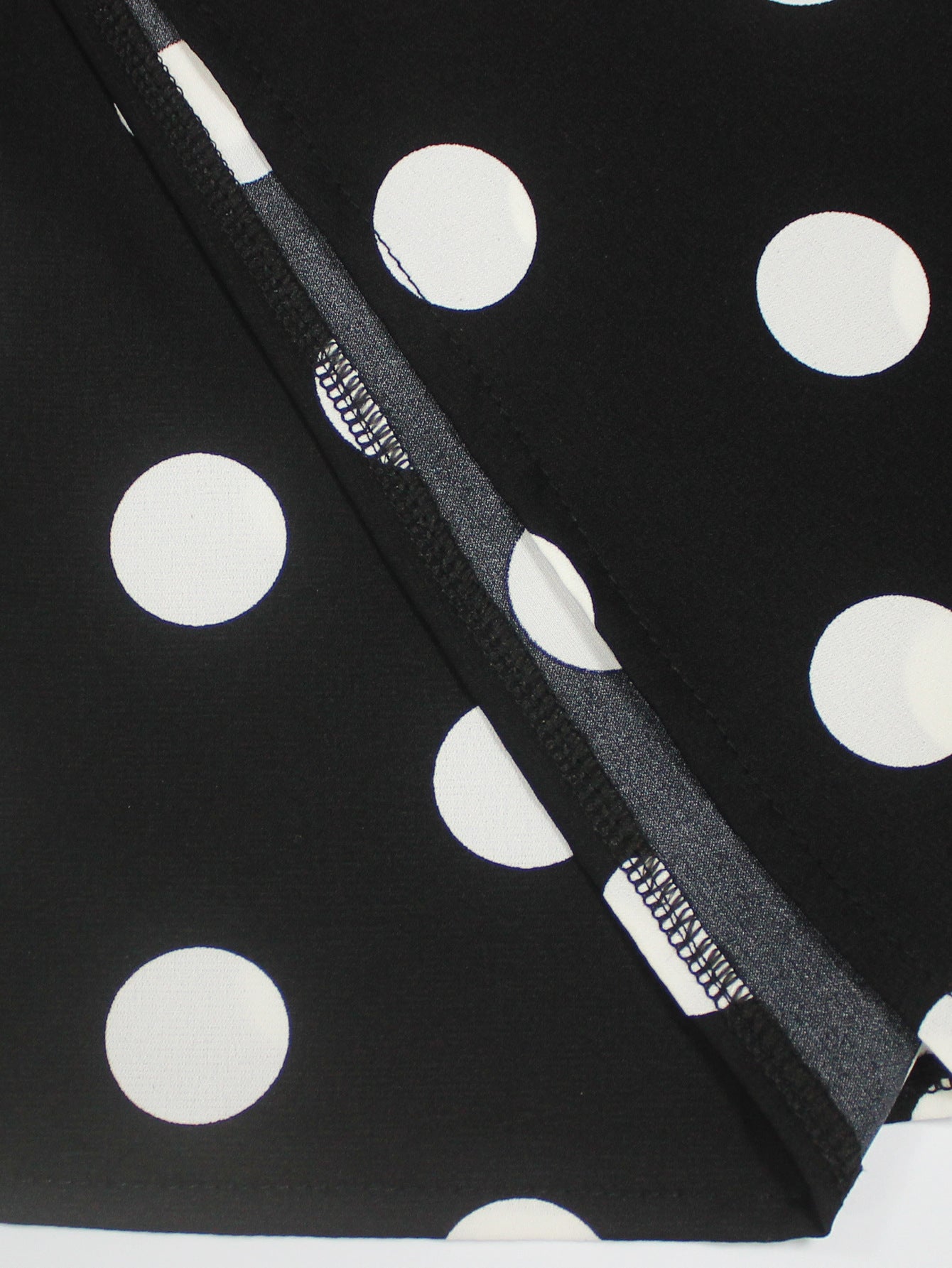 Plus Size Women Elegant Round Neck Sleeveless Polka Dot Print Dress 9