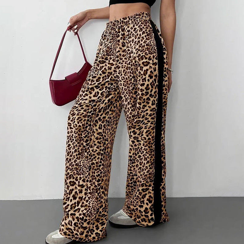 Women Fall/Winter Leopard Print Cropped Pants
