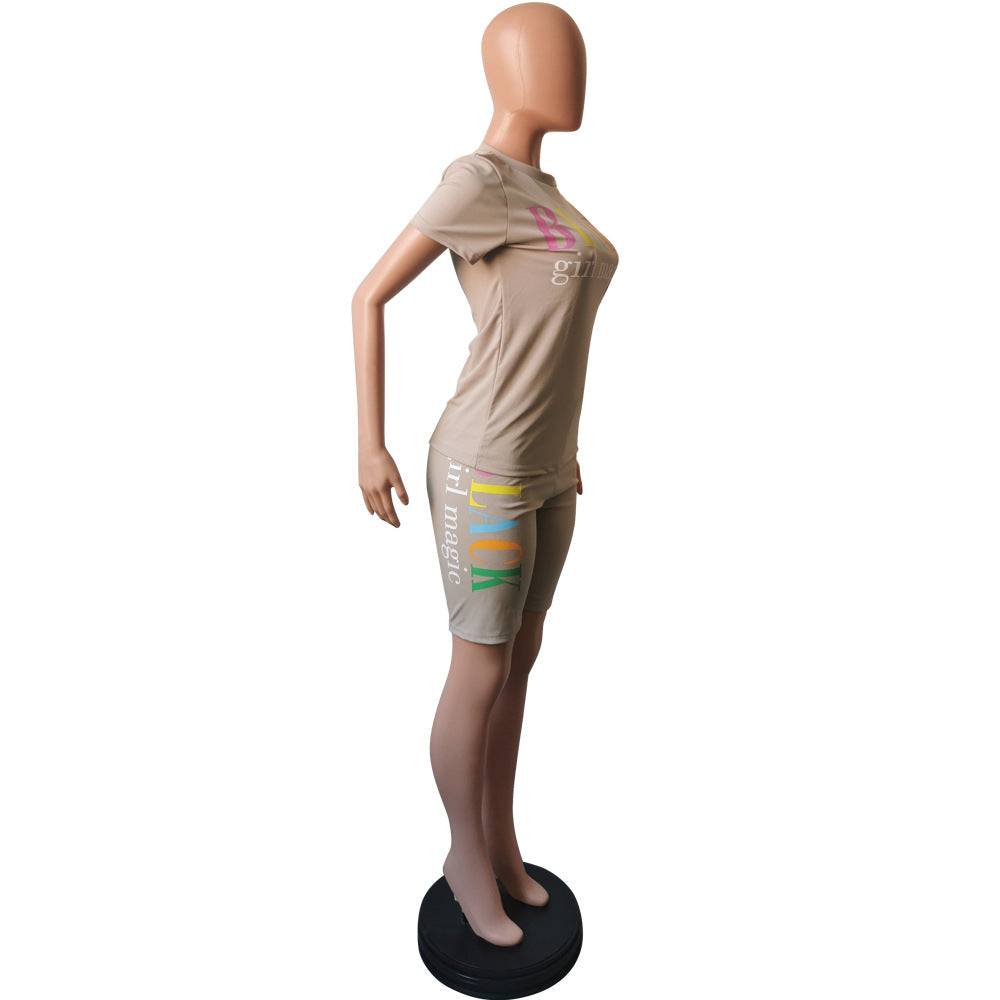 Summer fashionable solid color two-piece fashion casual shorts set 27