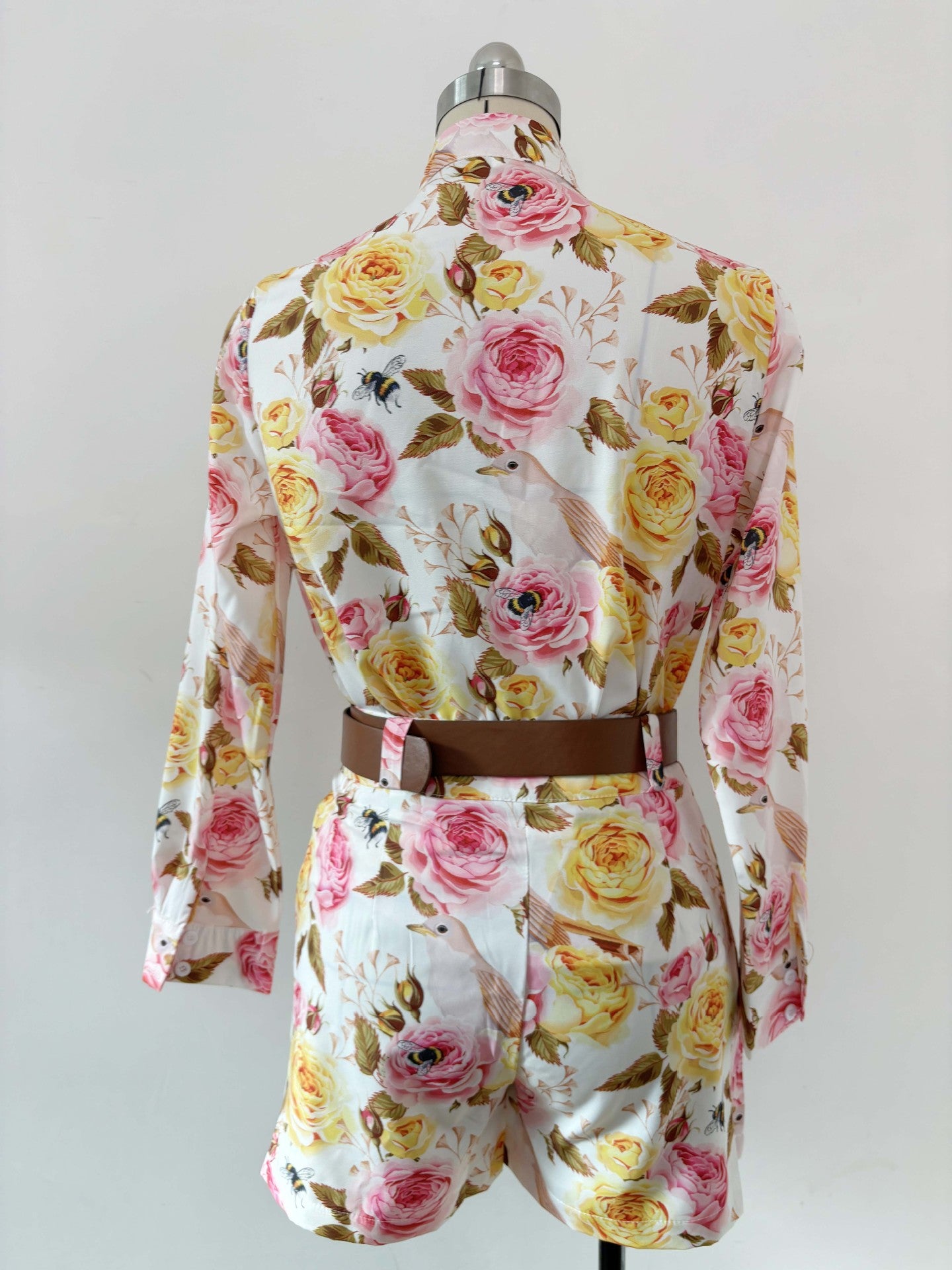 Women's Printed Long Sleeve Shirt Shorts Fashion Women's Two Piece Set 26