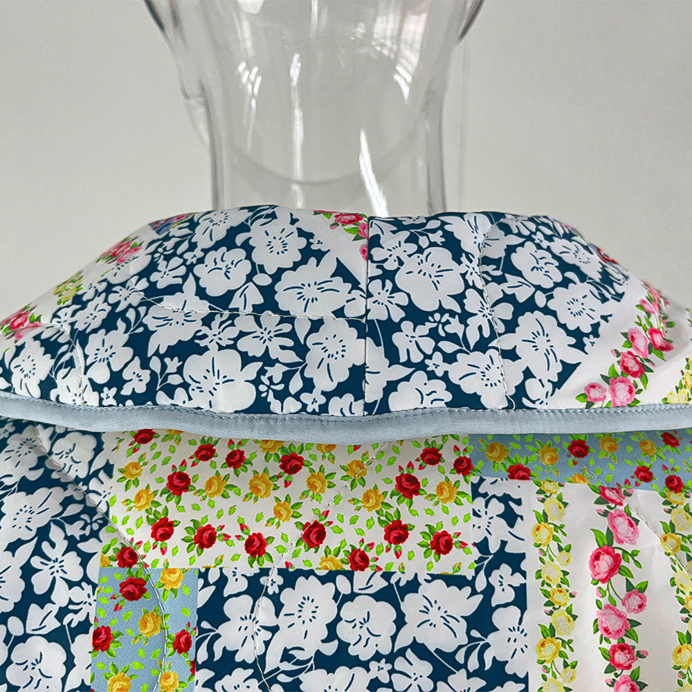 Autumn And Winter Turndown Collar Fashionable Printed Cotton-Padded Jacket 20