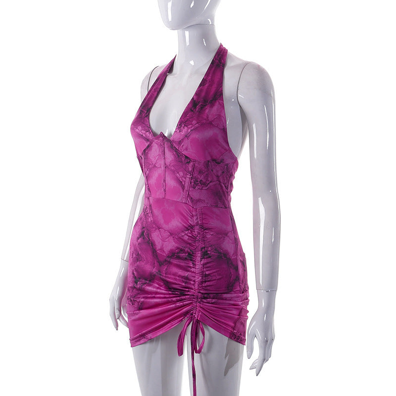 Women's Spring Summer Print Sexy Tight Fitting Bodycon Dress 10