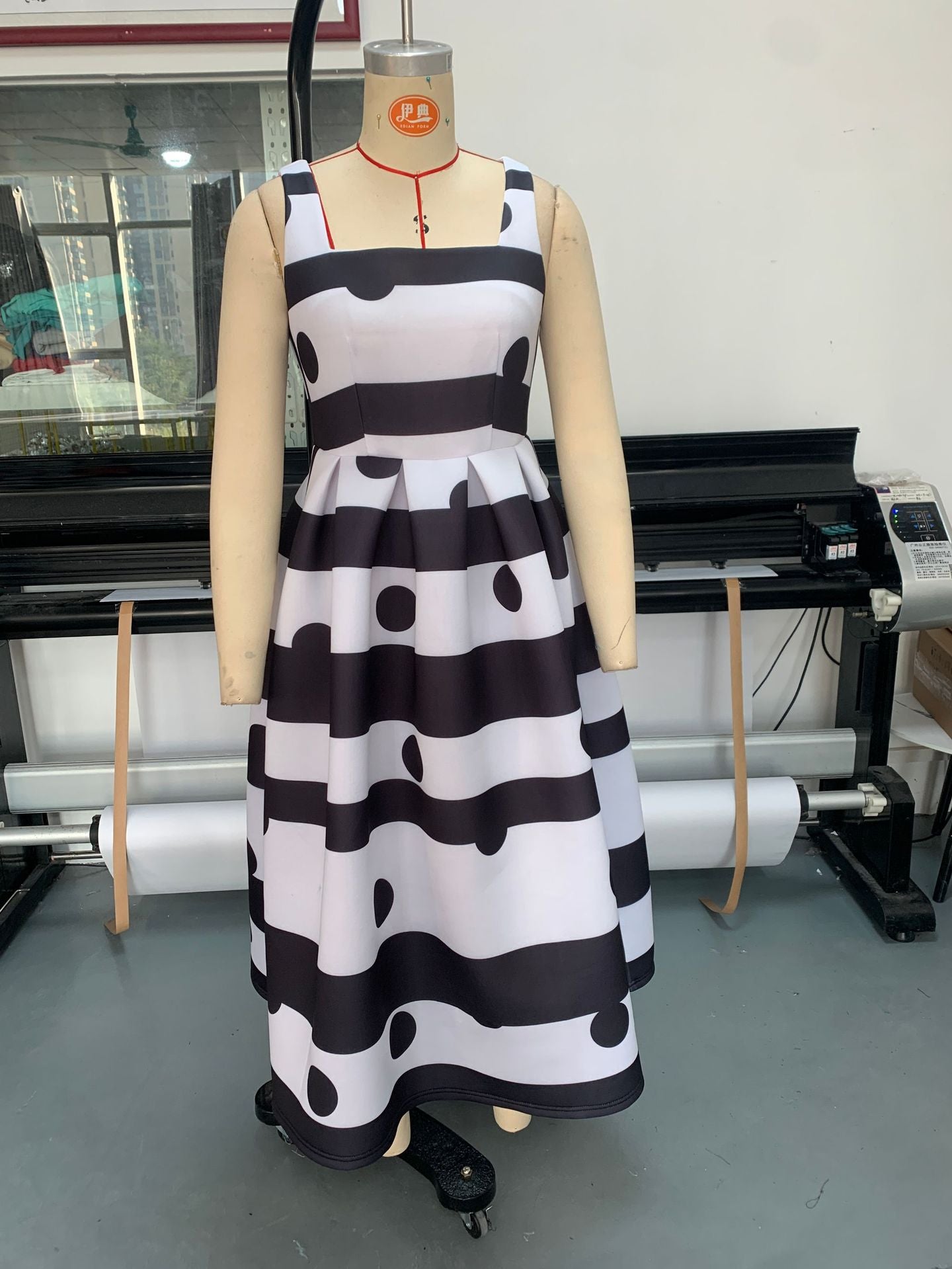 Women's Striped Fashion Summer Strap Sexy A-Line Long Dress 14