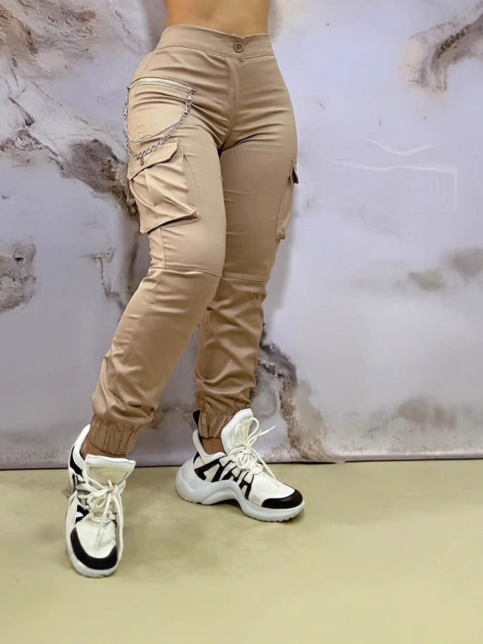 Women's Multi-Pocket Slim Fit Trendy Cargo Pants 4