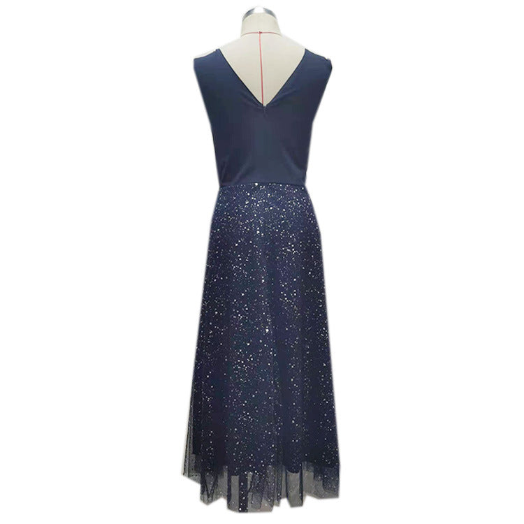 Summer Elegant Women's Clothes Autumn Plus Size Mid-Waist V-Neck Sexy Slim Polka Dot Evening Dress 16