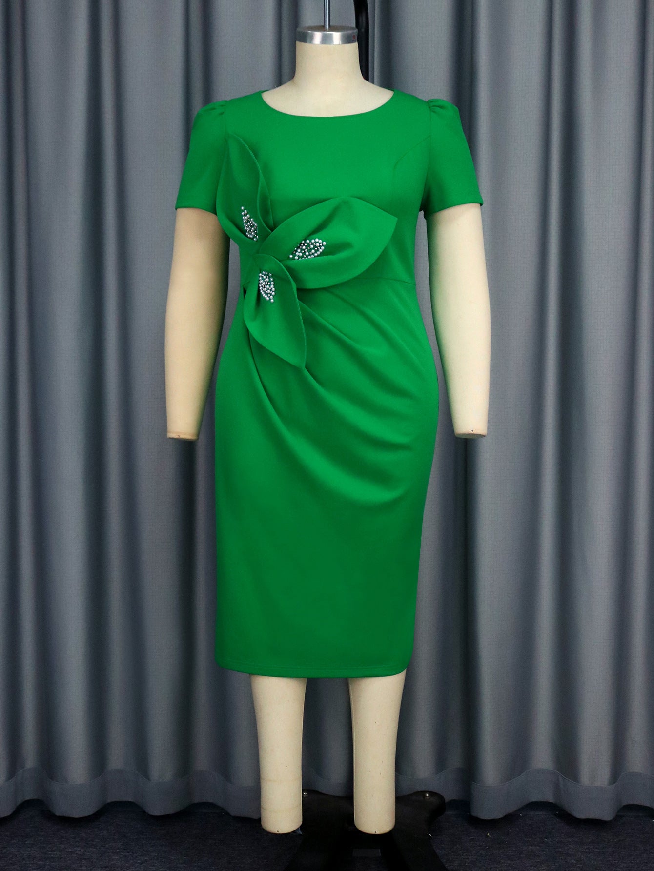 Spring & Summer Plus Size Flower Formal Party Bodycon Dress 8