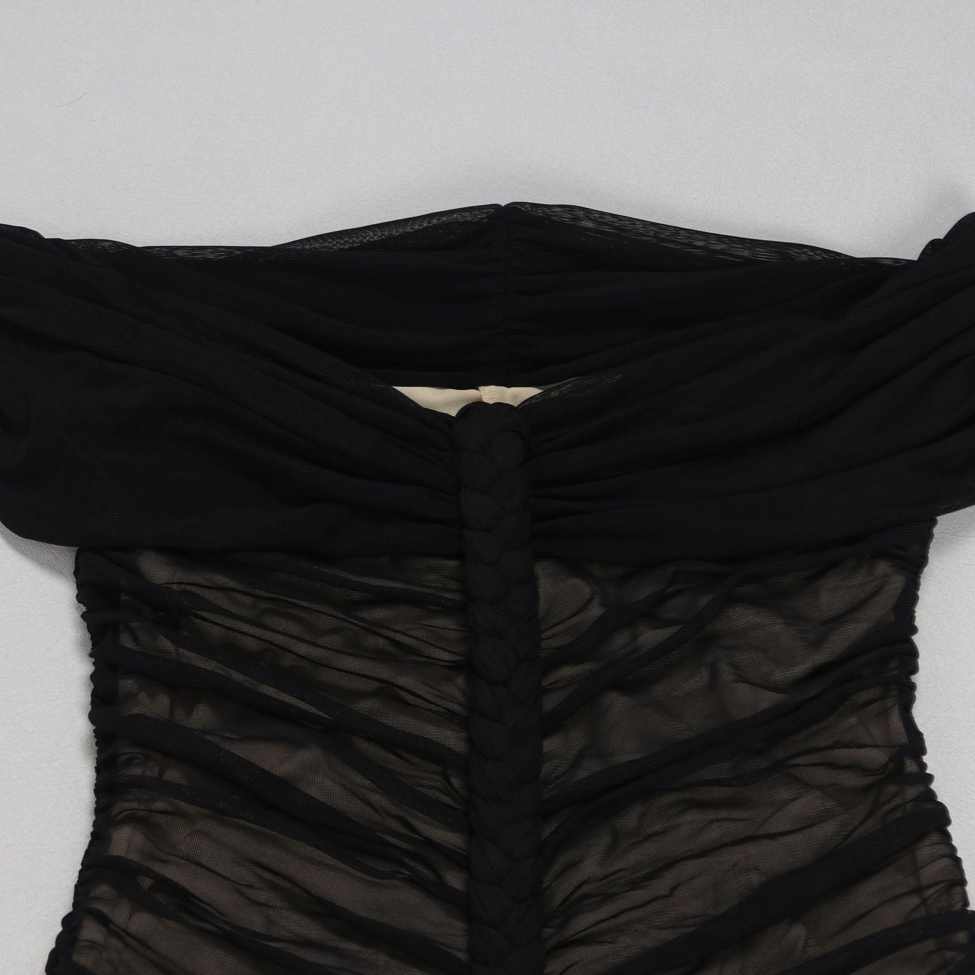 Women Sexy Pleated Mesh Dress 19