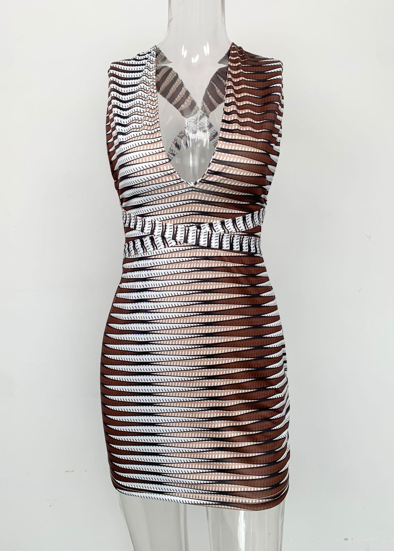 Women Summer Lace-Up Sleeveless Backless Mini Dress 17