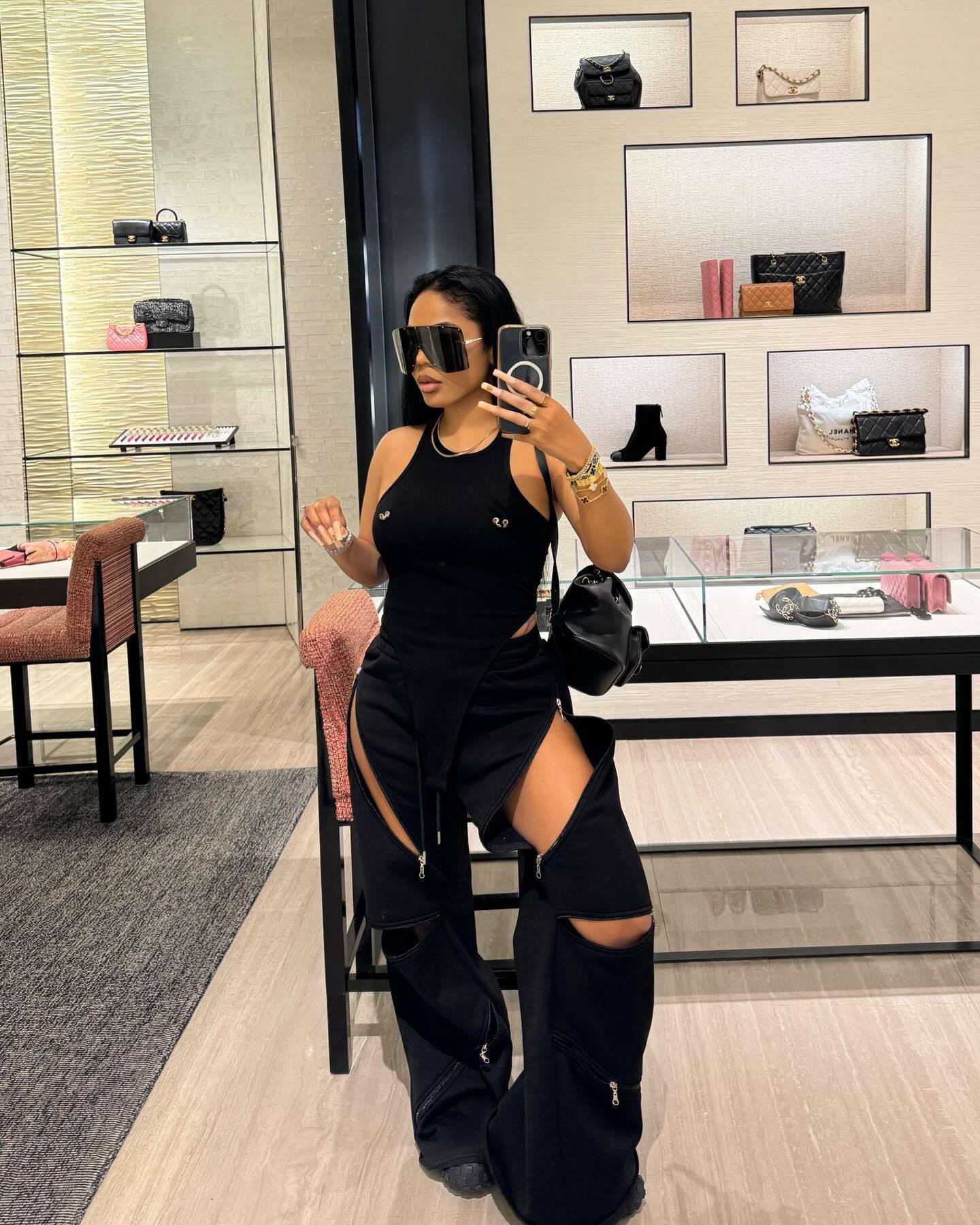 Women Casual Zipper Pocket Zipper Sports Pants 3