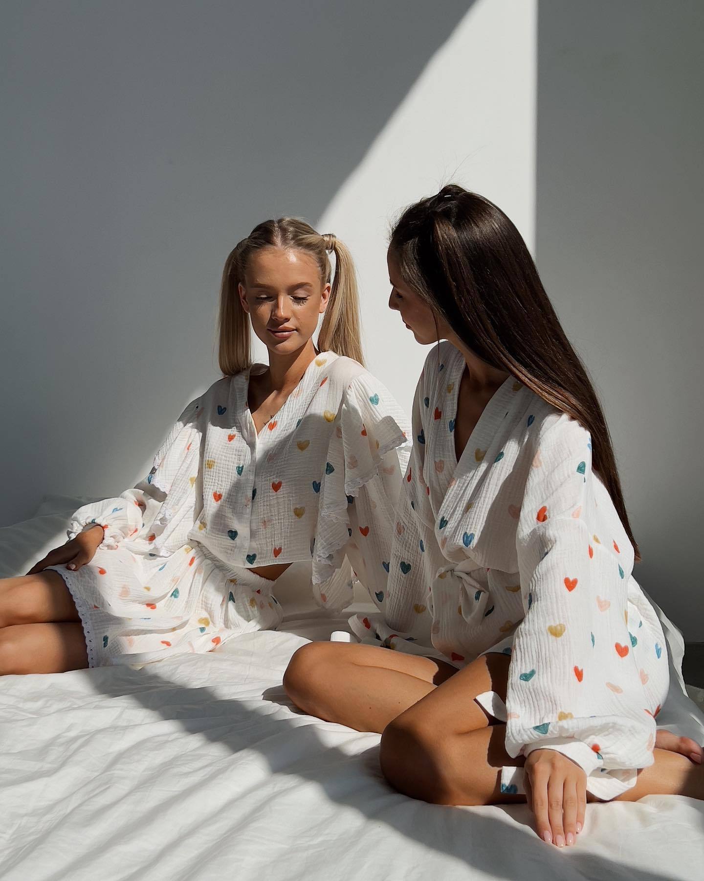 Women Ruffle Strawberry Print Long Sleeve Top and Skirt Two-Piece Set 12