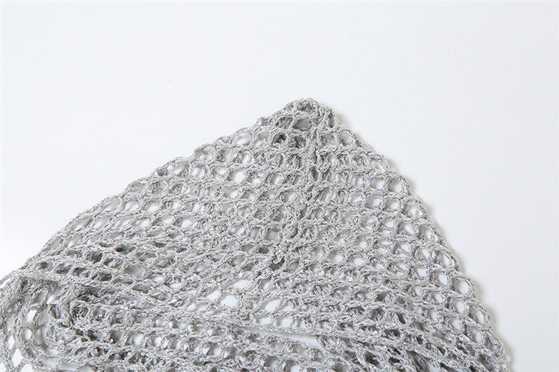 Summer Women Sexy Hollow Sequins Top and Bodycon Skirt Two-piece Set 14