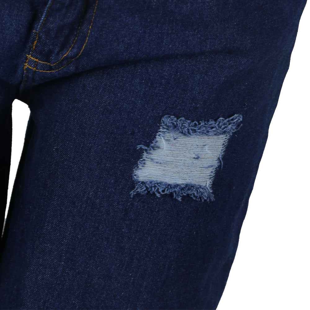Sexy Women's Irregular Ripped Loose Denim Pants 10