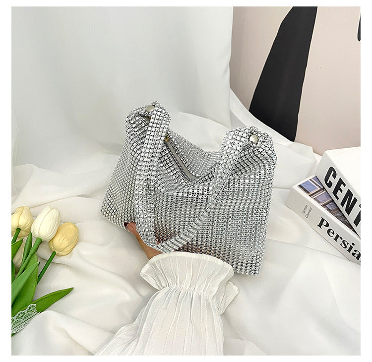 Women's Bags Autumn Simple Fashion Painted Rhinestone Shoulder Bag Evening Bag 6