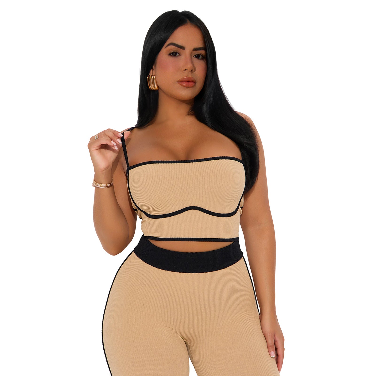 Women Sports Suspender Top and Pants Two-Piece Set 21